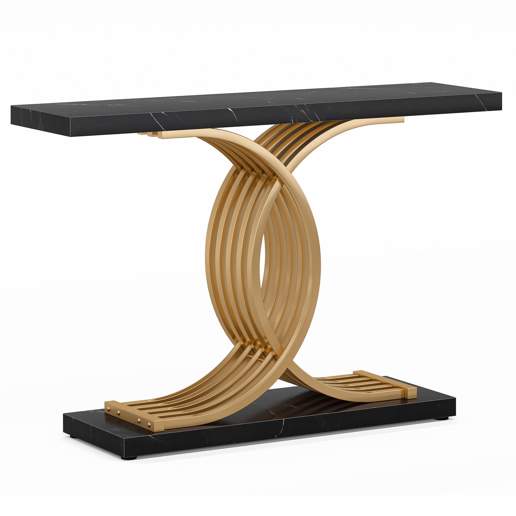 39” Console Table, Modern Sofa Table Entryway Table with Geometric Base