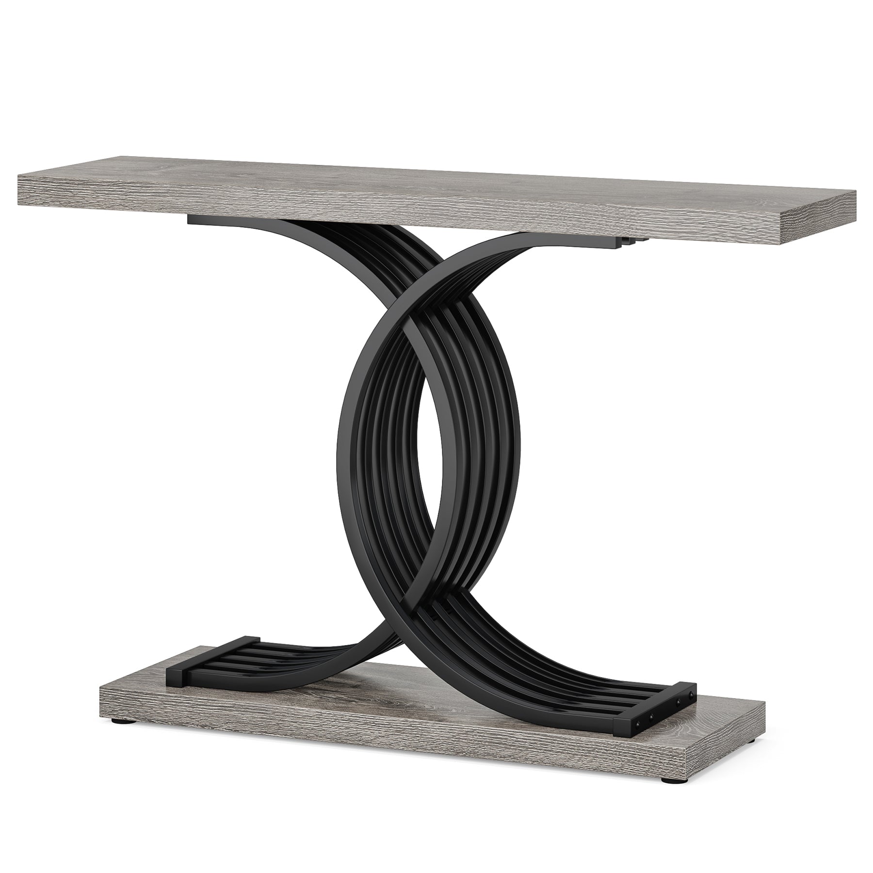 39” Console Table, Modern Sofa Table Entryway Table with Geometric Base