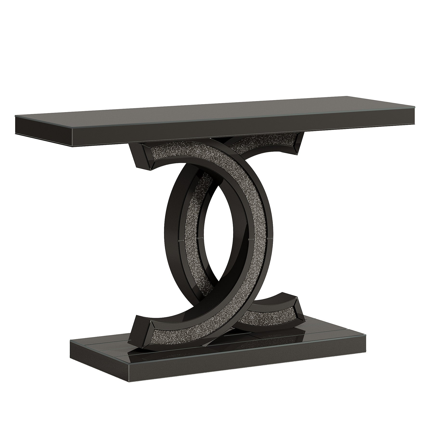 39” Console Table, Modern Sofa Table Entryway Table with Geometric Base