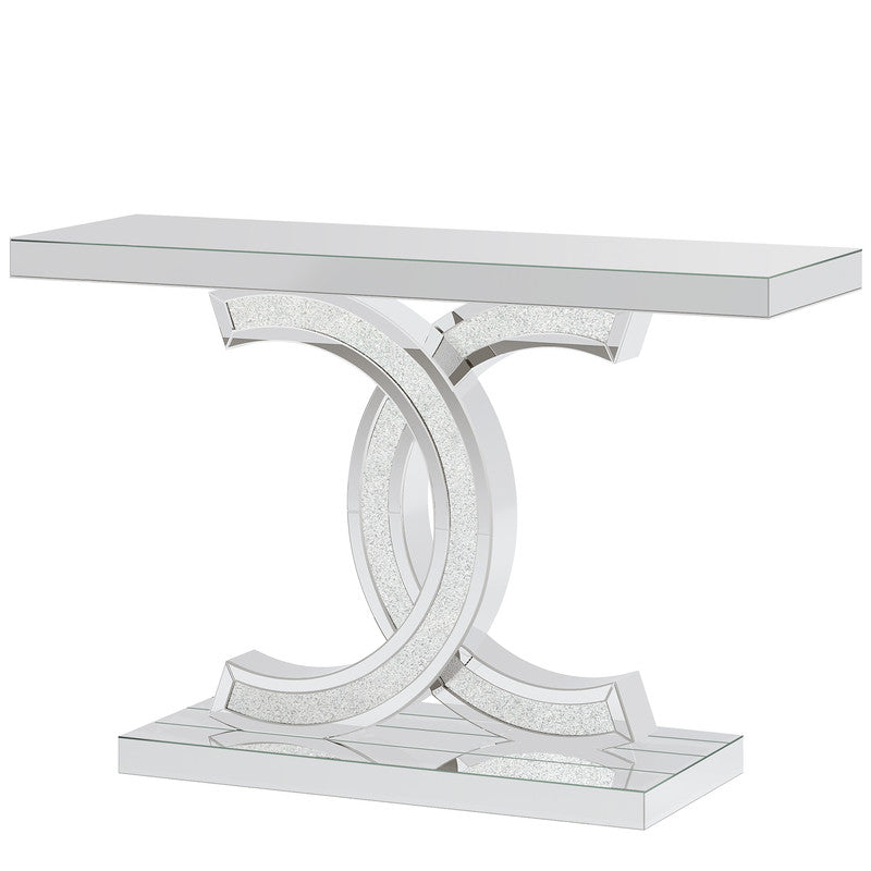 39” Console Table, Modern Sofa Table Entryway Table with Geometric Base