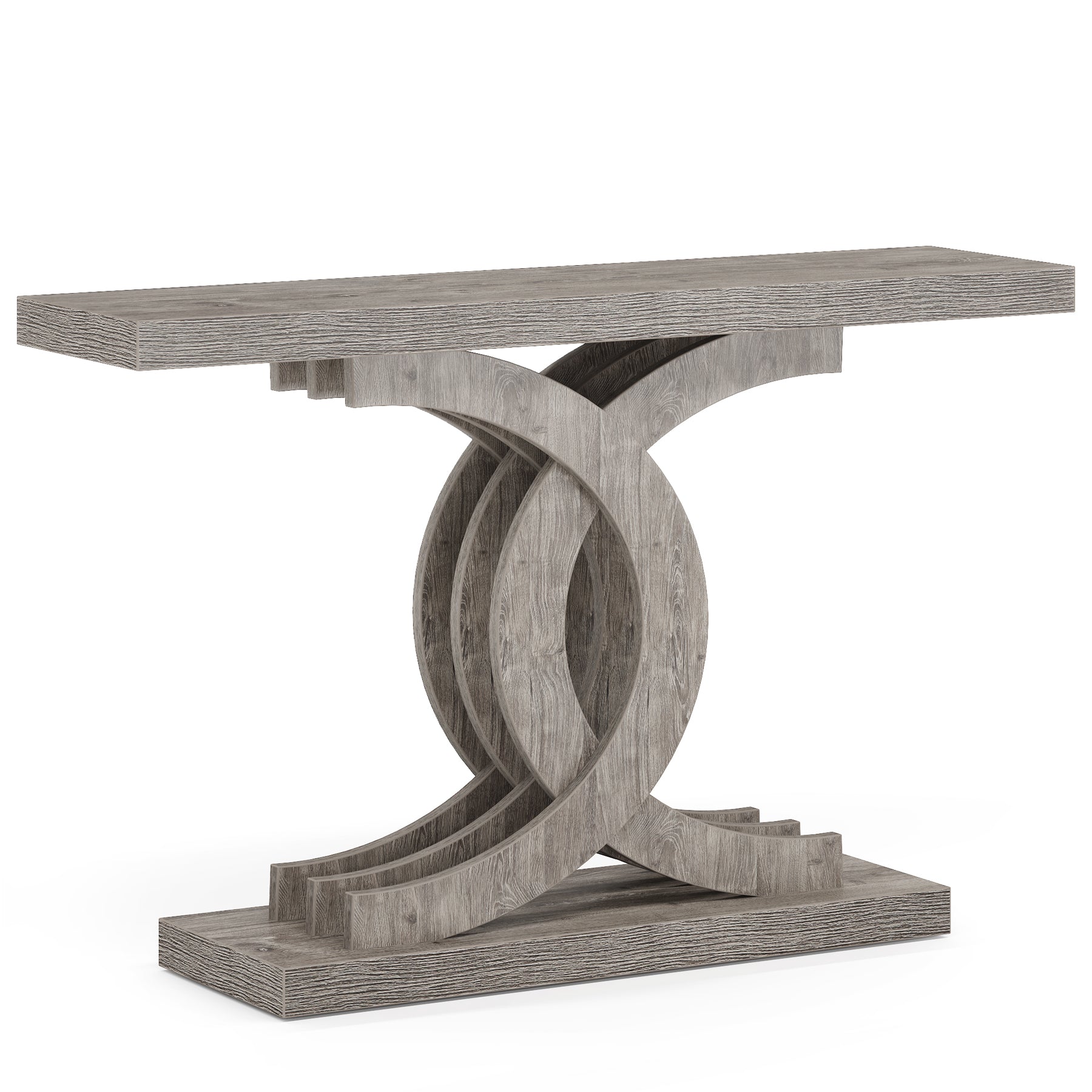 39” Console Table, Modern Sofa Table Entryway Table with Geometric Base