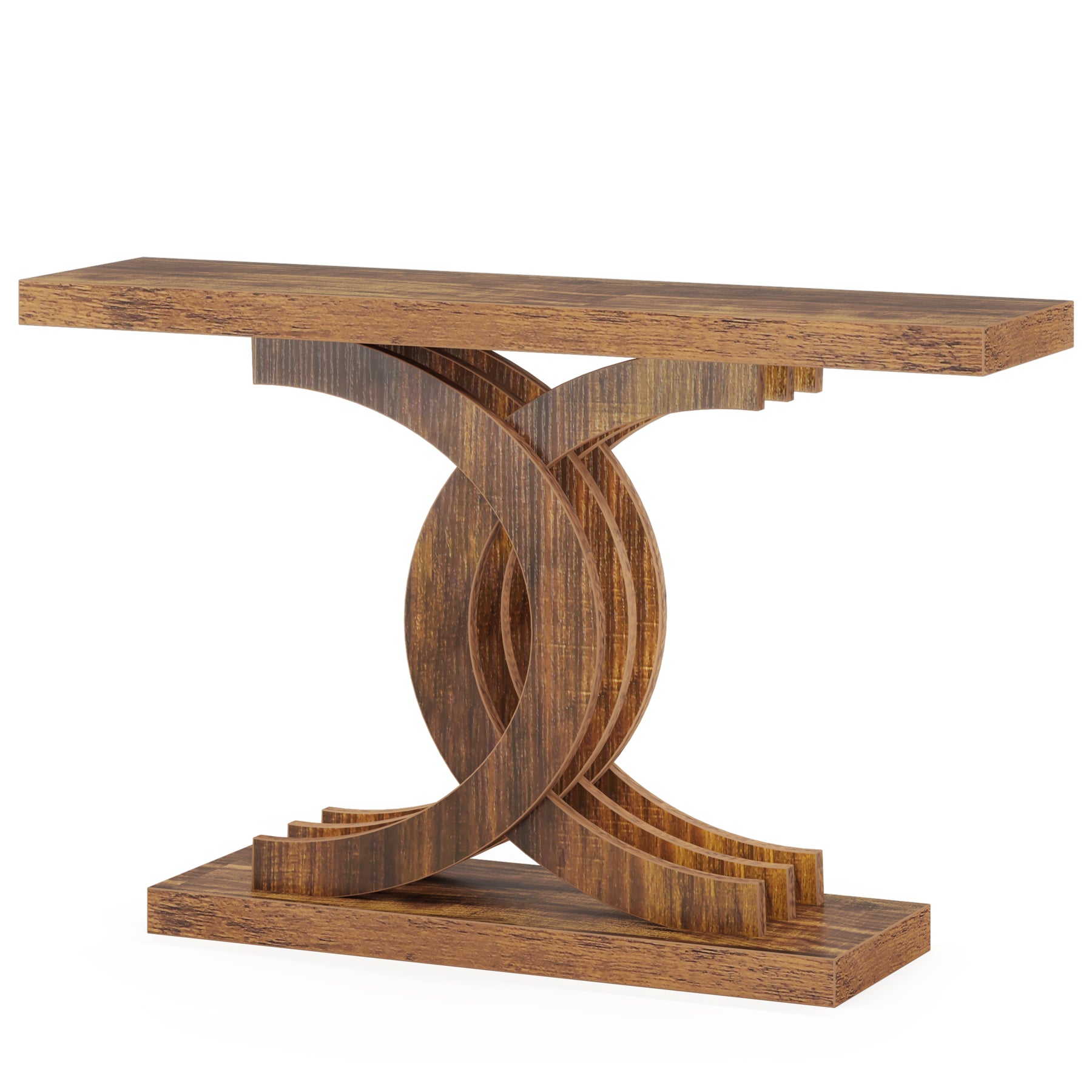 39” Console Table, Modern Sofa Table Entryway Table with Geometric Base