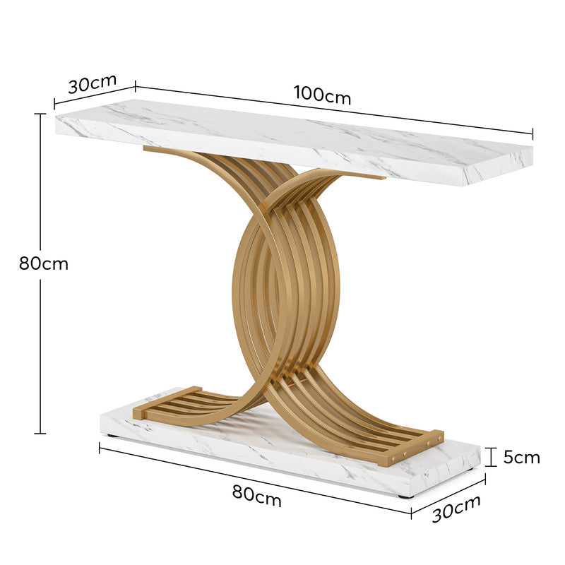 Schmaler Konsolentisch - Geometrische Metallbeine